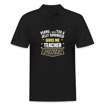 Peanut Butter & Jelly Sandwich Gives Me Teacher - Men's Polo Shirt - black - Front - Kai (181cm)