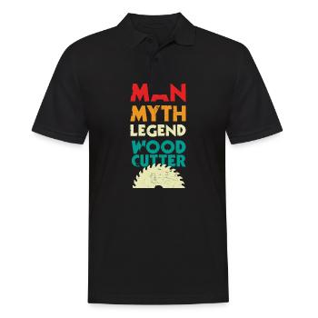 Woodworker retro man myth legend woodcutter - Männer Poloshirt - Schwarz - Vorne - Kai (181cm)