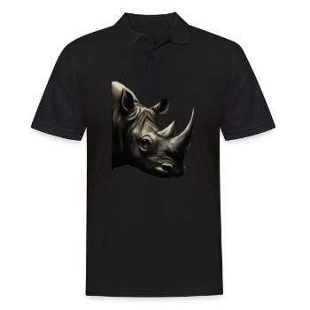 Cute Rhinoceros Rhino - Männer Poloshirt - Schwarz - Vorne - Kai (181cm)