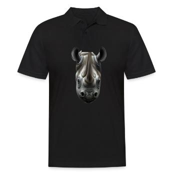 Cute Rhinoceros Rhino - Männer Poloshirt - Schwarz - Vorne - Kai (181cm)