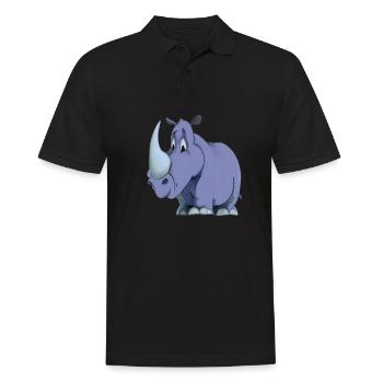 Rhinocéros de dessin animé Kawaii - Polo Homme - noir - Devant - Kai (181cm)