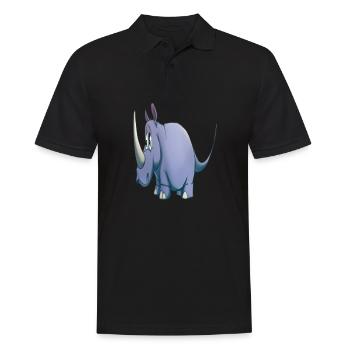 Rhinocéros de dessin animé Kawaii - Polo Homme - noir - Devant - Kai (181cm)