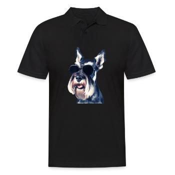 Miniature Schnauzer - Männer Poloshirt - Schwarz - Vorne - Kai (181cm)