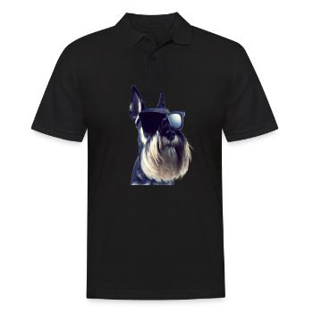 Miniature Schnauzer - Männer Poloshirt - Schwarz - Vorne - Kai (181cm)