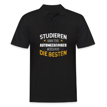 Automechaniker Studiere kann jeder - Männer Poloshirt - Schwarz - Vorne - Kai (181cm)