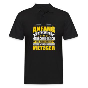 Metzger Alle Menschen gleich - Männer Poloshirt - Schwarz - Vorne - Kai (181cm)