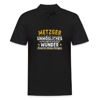 Metzger Unmögliches sofort Wunder Fleischer - Männer Poloshirt - Schwarz - Vorne - Kai (181cm)