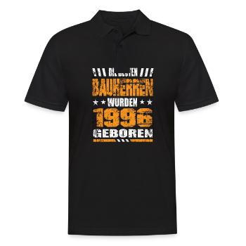 Bauherr Geburtstag Die Besten Bauherren wurden - Männer Poloshirt - Schwarz - Vorne - Kai (181cm)