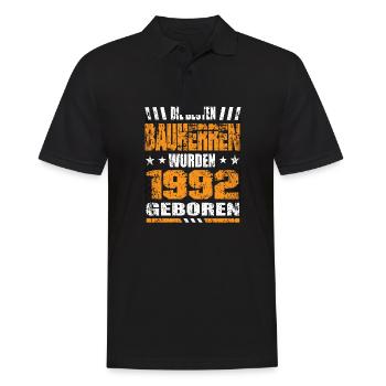 Bauherr Geburtstag Die Besten Bauherren wurden - Männer Poloshirt - Schwarz - Vorne - Kai (181cm)