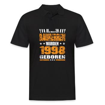 Bauherr Geburtstag Die Besten Bauherren wurden - Männer Poloshirt - Schwarz - Vorne - Kai (181cm)
