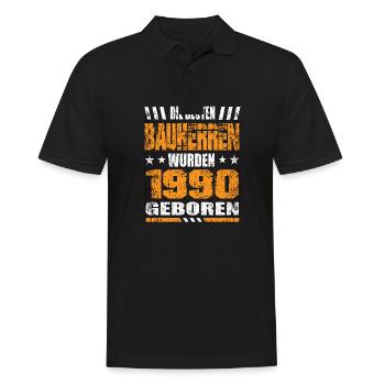 Bauherr Geburtstag Die Besten Bauherren wurden - Männer Poloshirt - Schwarz - Vorne - Kai (181cm)