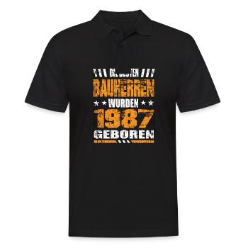 Bauherr Geburtstag Die Besten Bauherren wurden - Männer Poloshirt - Schwarz - Vorne - Kai (181cm)