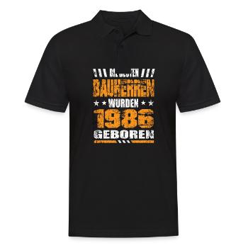 Bauherr Geburtstag Die Besten Bauherren wurden - Männer Poloshirt - Schwarz - Vorne - Kai (181cm)
