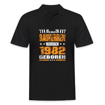 Bauherr Geburtstag Die Besten Bauherren wurden - Männer Poloshirt - Schwarz - Vorne - Kai (181cm)