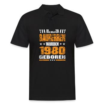 Bauherr Geburtstag Die Besten Bauherren wurden - Männer Poloshirt - Schwarz - Vorne - Kai (181cm)