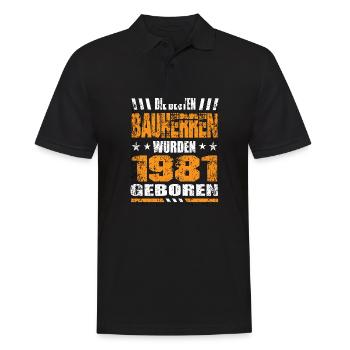 Bauherr Geburtstag Die Besten Bauherren wurden - Männer Poloshirt - Schwarz - Vorne - Kai (181cm)