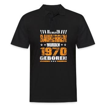 Bauherr Geburtstag Die Besten Bauherren wurden - Männer Poloshirt - Schwarz - Vorne - Kai (181cm)