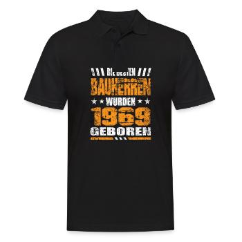 Bauherr Geburtstag Die Besten Bauherren wurden - Männer Poloshirt - Schwarz - Vorne - Kai (181cm)
