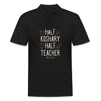 Half Koshary Half Teacher Funny Professor Humor - Men's Polo Shirt - black - Front - Kai (181cm)