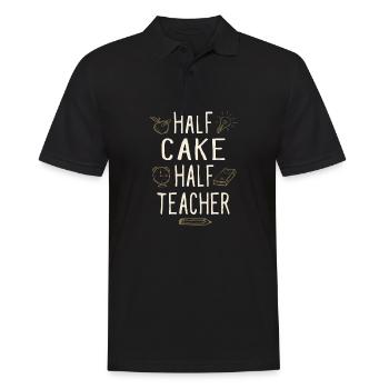 Half Cake Half Teacher Funny Professor Humor - Männer Poloshirt - Schwarz - Vorne - Kai (181cm)