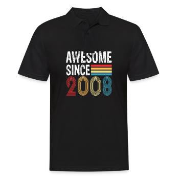 Awesome Since 2008 Geburtstag 2008 Vintage 2008 - Männer Poloshirt - Schwarz - Vorne - Kai (181cm)