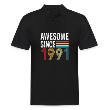 Awesome Since 1991 Birthday 1991 Vintage 1991 - Men's Polo Shirt - black - Front - Kai (181cm)