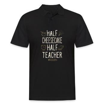 Moitié gâteau au fromage Moitié professeur drôle - Polo Homme - noir - Devant - Kai (181cm)
