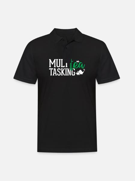 Tea Lover - Multea Tasking - Men's Polo Shirt - black
