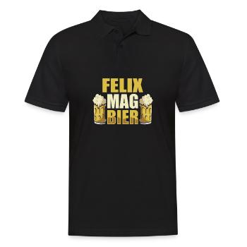 Felix mag Bier Name Geburtstag - Männer Poloshirt - Schwarz - Vorne - Kai (181cm)