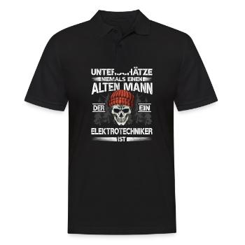 Elektrotechniker - Männer Poloshirt - Schwarz - Vorne - Kai (181cm)