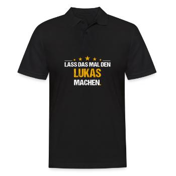 Lass das mal den Lukas machen Name - Männer Poloshirt - Schwarz - Vorne - Kai (181cm)
