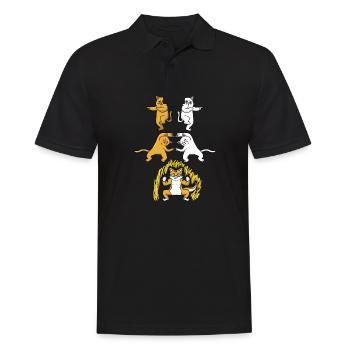 Cat Fusion Superpower Anime Drôle - Polo Homme - noir - Devant - Kai (181cm)