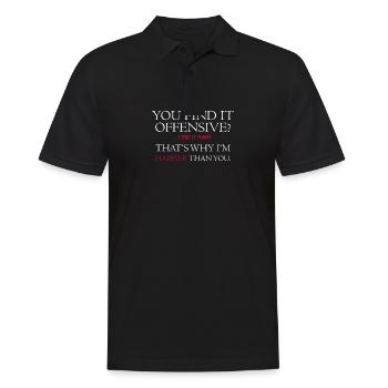 Offensiv-lustiges Zitat - Männer Poloshirt - Schwarz - Vorne - Kai (181cm)