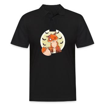Halloween Zombie Animaux Halloween Renard - Polo Homme - noir - Devant - Kai (181cm)