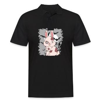 Halloween Zombie Tiere Halloween Hase - Männer Poloshirt - Schwarz - Vorne - Kai (181cm)