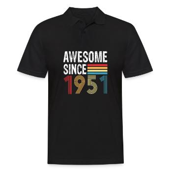 Awesome Since 1951 Birthday 1951 Vintage 1951 - Men's Polo Shirt - black - Front - Kai (181cm)