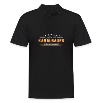Kanalbauer - Männer Poloshirt - Schwarz - Vorne - Kai (181cm)