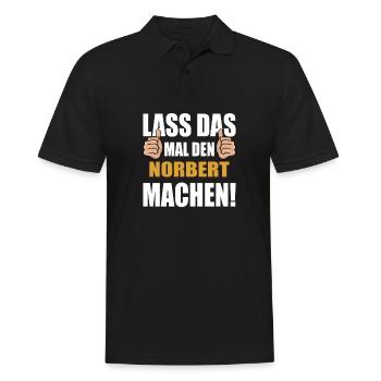 Lass das mal den Norbert machen - Männer Poloshirt - Schwarz - Vorne - Kai (181cm)