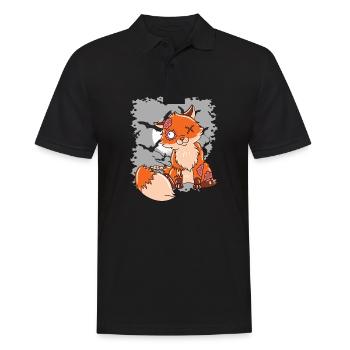 Halloween Zombie Tiere Halloween Fuchs - Männer Poloshirt - Schwarz - Vorne - Kai (181cm)
