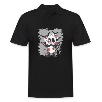Halloween Zombie Tiere Halloween Panda - Männer Poloshirt - Schwarz - Vorne - Kai (181cm)