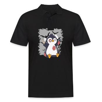 Halloween Zombie Tiere Halloween Pinguin - Männer Poloshirt - Schwarz - Vorne - Kai (181cm)