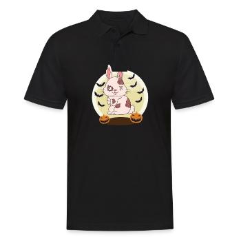 Halloween Zombie Tiere Halloween Hase - Männer Poloshirt - Schwarz - Vorne - Kai (181cm)