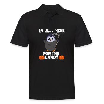 Halloween I'm Just Here For The Candy - Männer Poloshirt - Schwarz - Vorne - Kai (181cm)