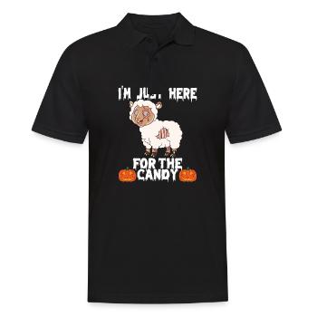 Halloween I'm Just Here For The Candy - Männer Poloshirt - Schwarz - Vorne - Kai (181cm)