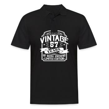 Anniversaire Vintage 57 Ans Édition Limitée - Polo Homme - noir - Devant - Kai (181cm)