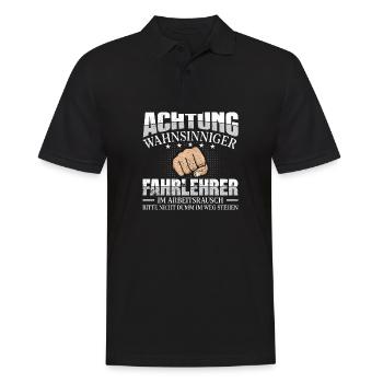 Fahrlehrer - Männer Poloshirt - Schwarz - Vorne - Kai (181cm)