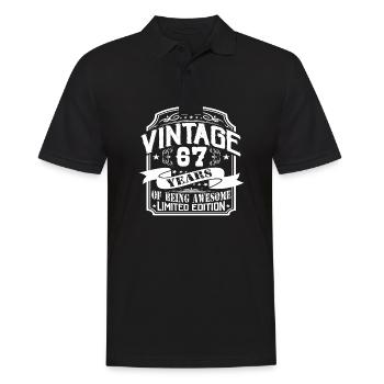 Anniversaire Vintage 67 Ans Édition Limitée - Polo Homme - noir - Devant - Kai (181cm)
