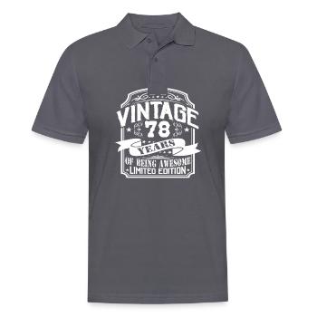 Anniversaire Vintage 78 Ans Édition Limitée - Polo Homme - charbon - Devant - Nico (186cm)