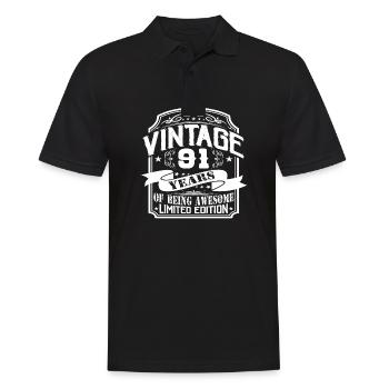 Birthday Vintage 91 Years Limited Edition - Men's Polo Shirt - black - Front - Kai (181cm)