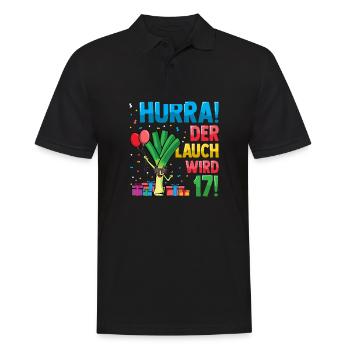Hurra der Lauch wird 17 - Männer Poloshirt - Schwarz - Vorne - Kai (181cm)